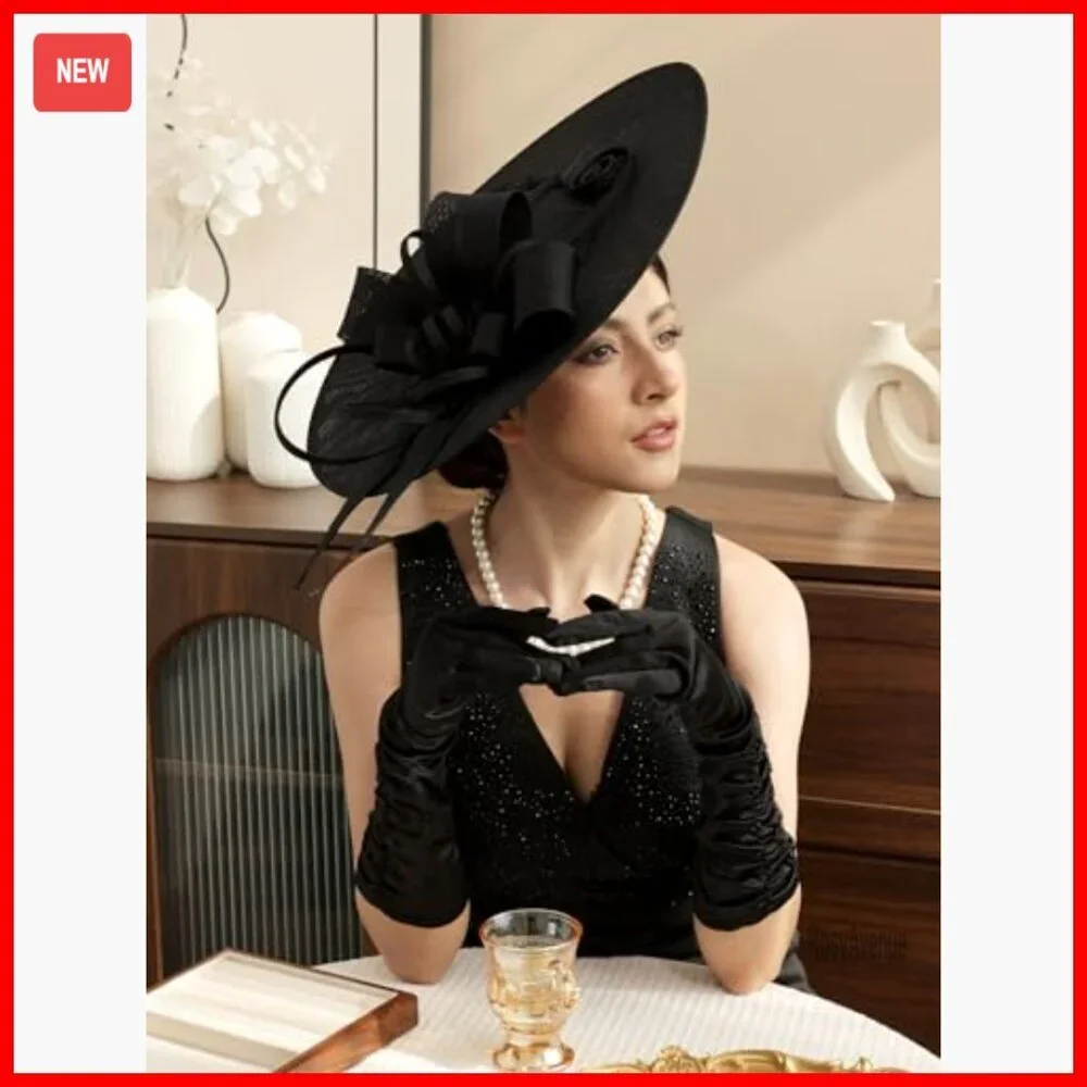 Vintage Linen Fascinator Hat for Derby Wedding Church Tea Party